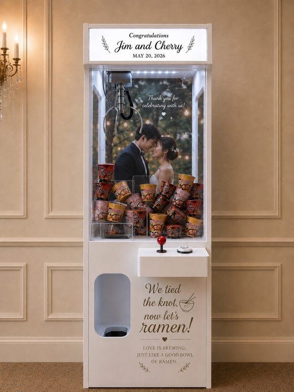 Jim Cherry wedding branded claw machine Partyology Inc